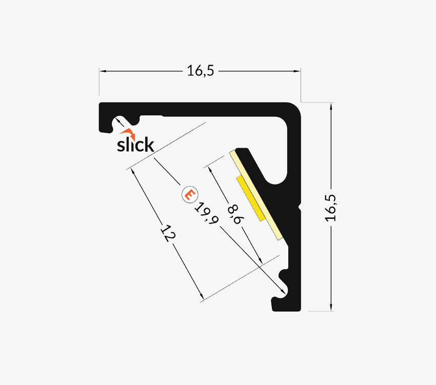 Profile Cabi12 [E] - White - 2m