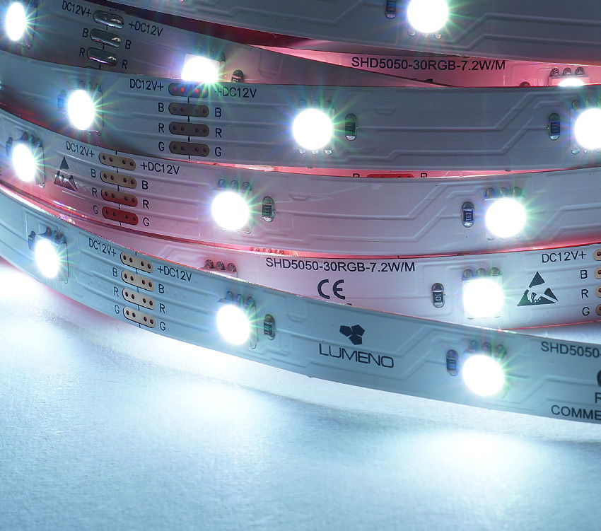 SHD30 RGB LED Strip, 7.2W/m, IP20, 24V, p/m