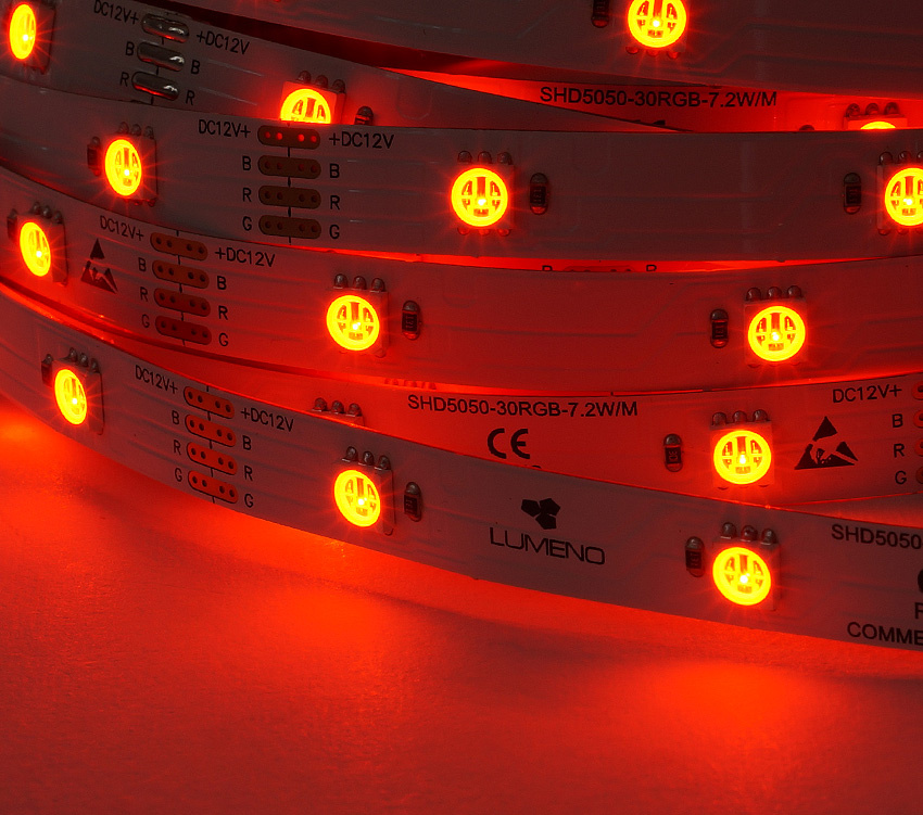 SHD30 RGB LED Strip, 7.2W/m, IP20, 24V, p/m