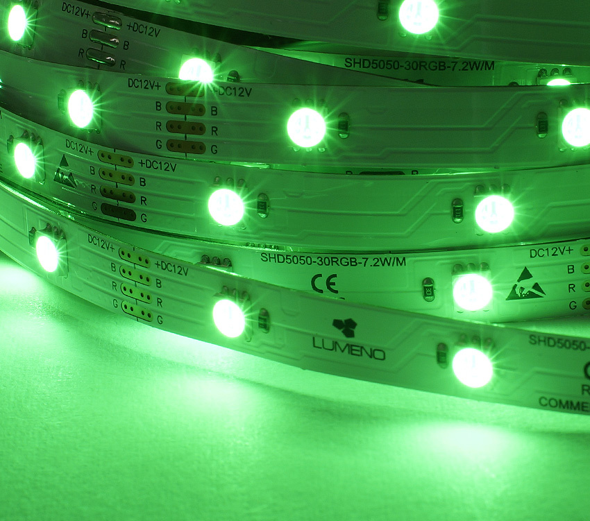 SHD30 RGB LED Strip, 7.2W/m, IP20, 24V, p/m