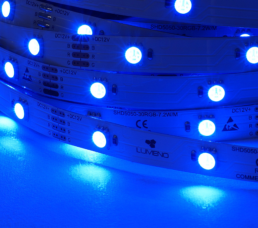 SHD30 RGB LED Strip, 7.2W/m, IP20, 24V, p/m